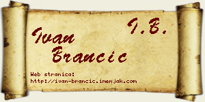 Ivan Brančić vizit kartica